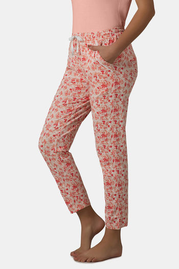 Amante Cotton Elastane Pyjama - Peach Floral Print — image 2